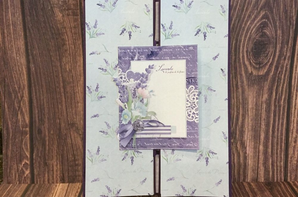 Double Gatefold Card using Nitwit Collections Lavender