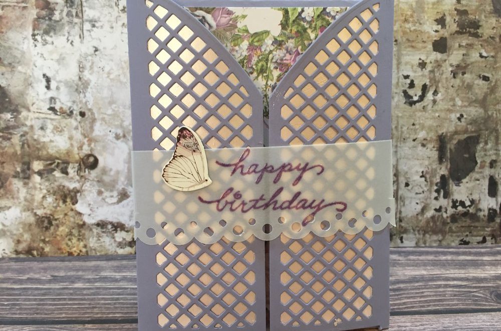 Prima Lavender Gatefold Birthday Card