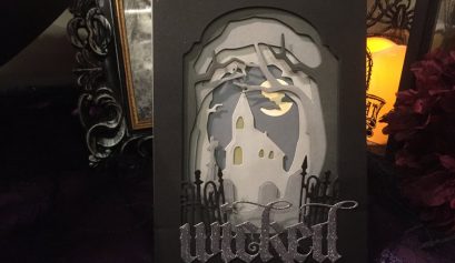 shadowy forest Halloween card