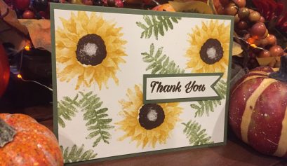 Stampin Up Painted Harvest Sunflower Thank You Card